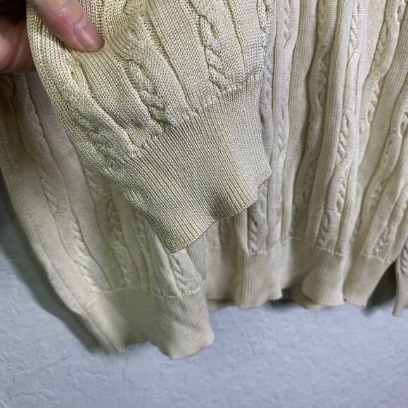 BARRY BRICKIN Sweater Vintage Silk Cable Knit‎ Crew Neck Pullover Drop Shoulder - Picture 8 of 11